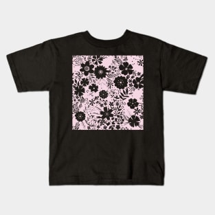 Pastel Pink and White Flower pattern Vintage style Kids T-Shirt